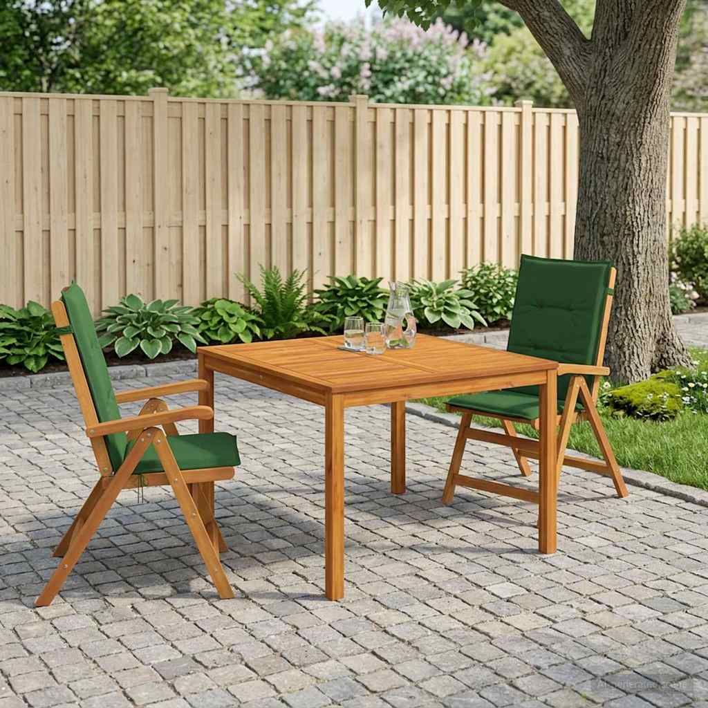 3-Piece Garden Dining Set Natural Solid Acacia Wood