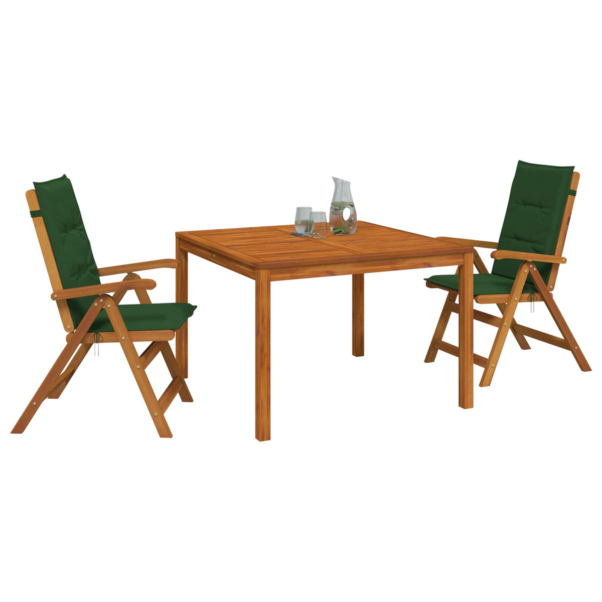 3-Piece Garden Dining Set Natural Solid Acacia Wood