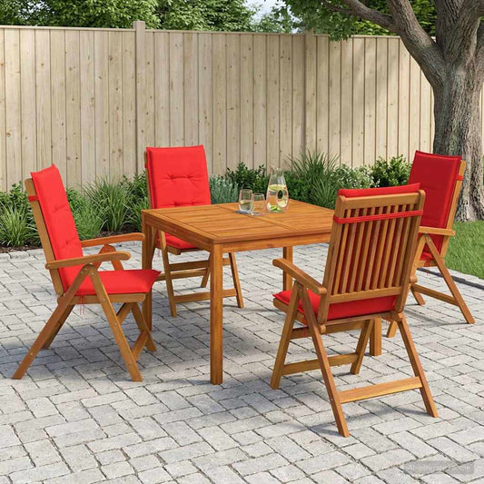 Garden Dining Set Natural Solid Acacia Wood