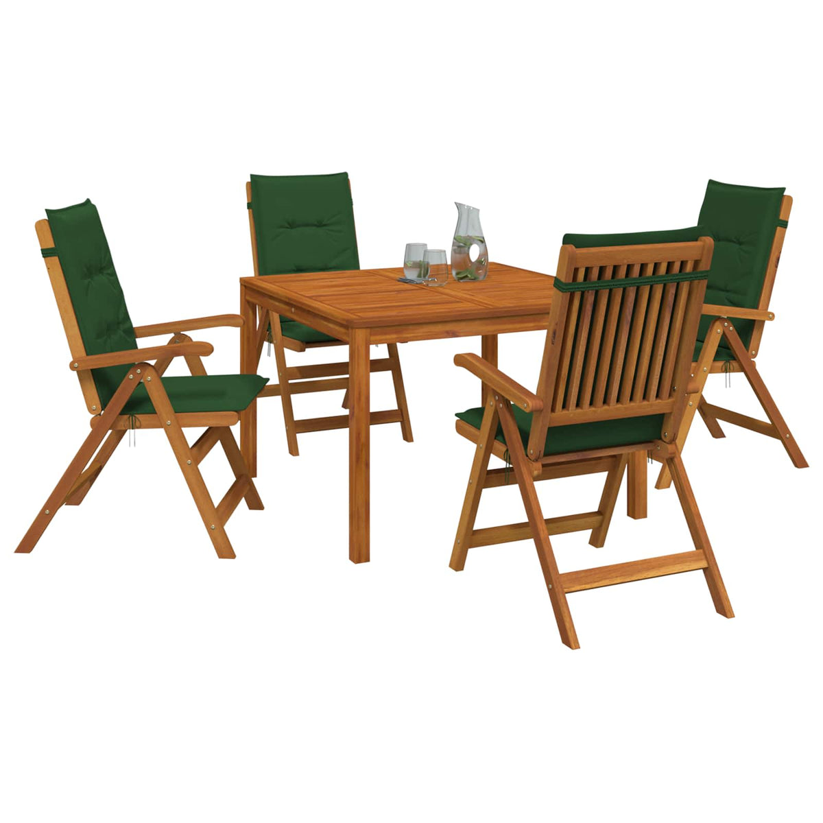 Garden Dining Set Natural Solid Acacia Wood