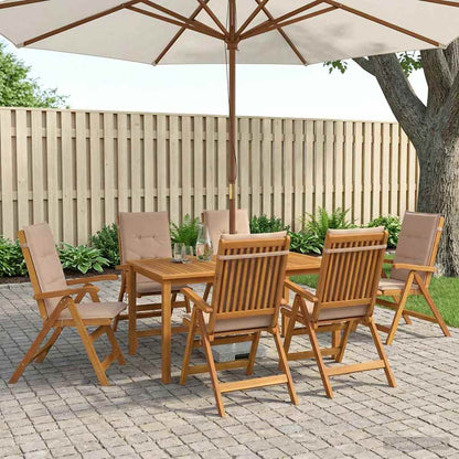 7-Piece Garden Dining Set 6-Seaters Natural Solid Acacia Wood