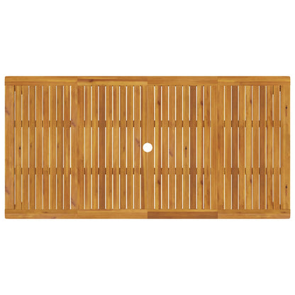 7-Piece Garden Dining Set 6-Seaters Natural Solid Acacia Wood