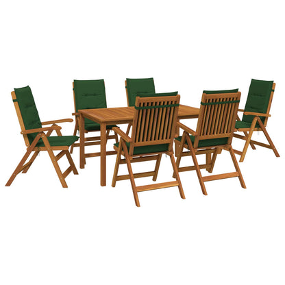 7-Piece Garden Dining Set 6-Seaters Natural Solid Acacia Wood