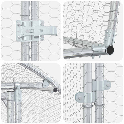 Chicken Coop Silver 400 x 150 x 100 cm Galvanised Steel