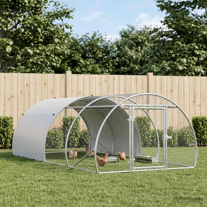 Chicken Coop Silver 400 x 150 x 100 cm Galvanised Steel