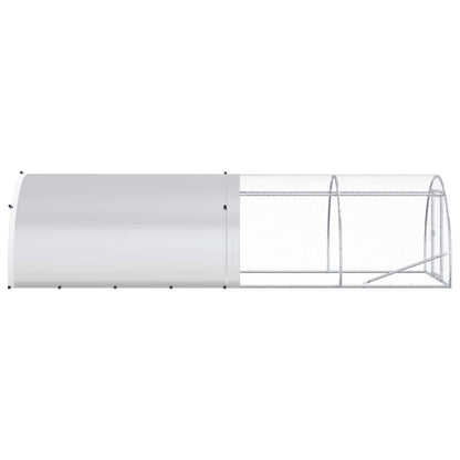 Chicken Coop Silver 400 x 150 x 100 cm Galvanised Steel