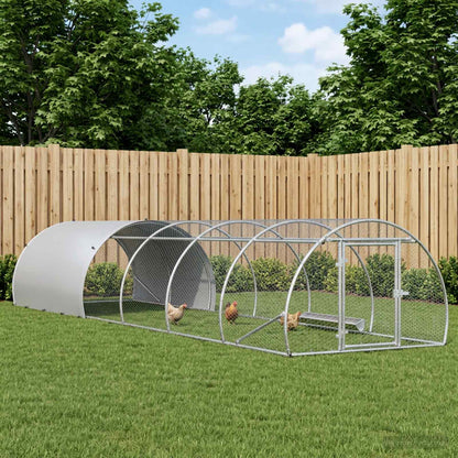 Chicken Coop Silver 600 x 150 x 100 cm Galvanised Steel