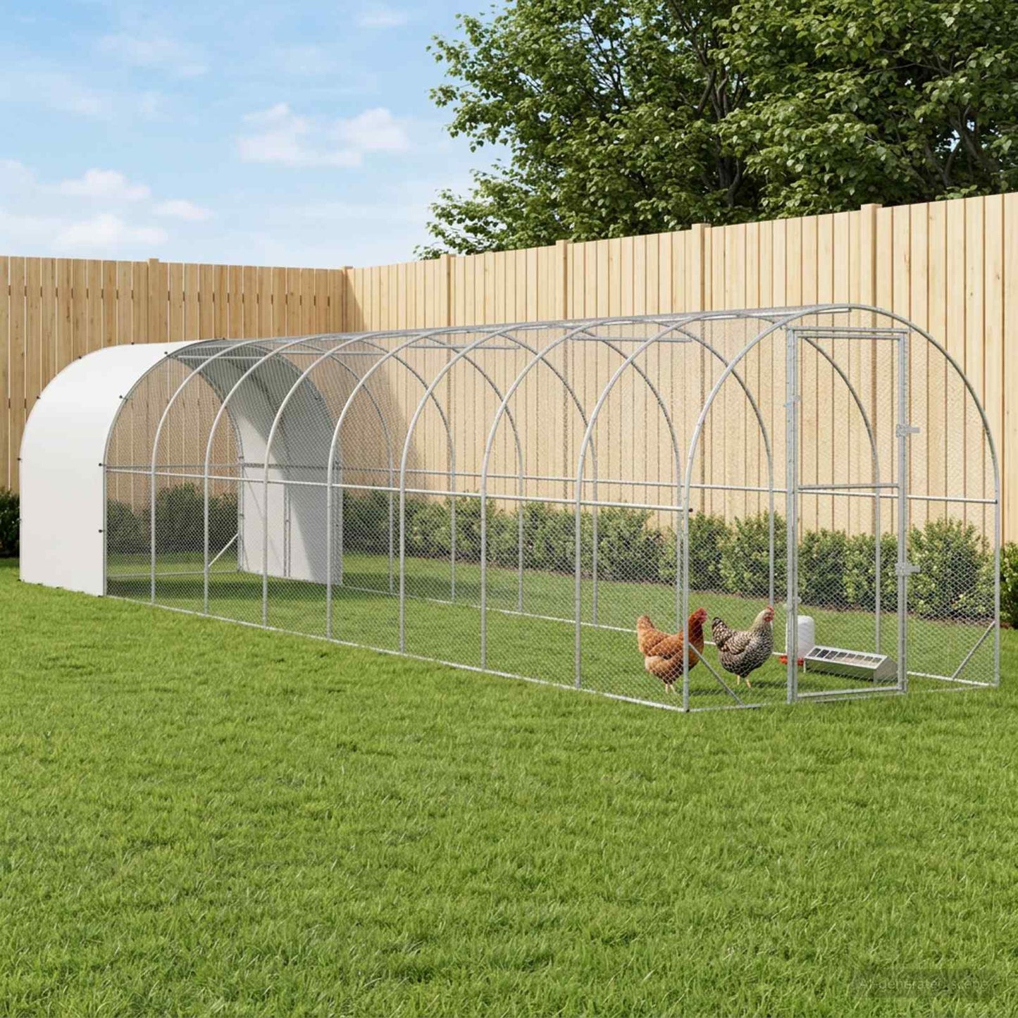 Chicken Coop Silver 1000 x 200 x 200 cm Galvanised Steel