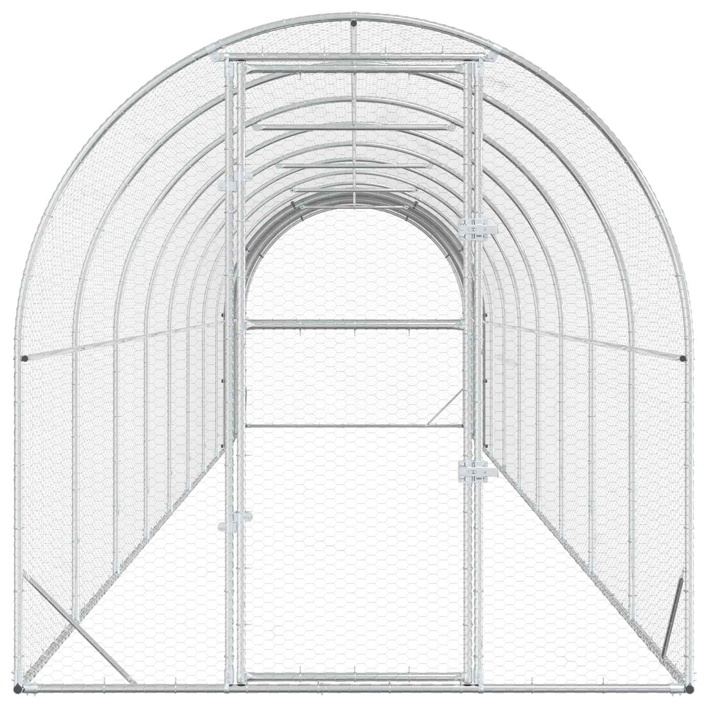 Chicken Coop Silver 1000 x 200 x 200 cm Galvanised Steel