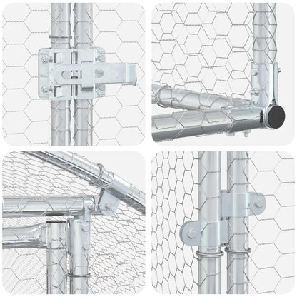 Chicken Coop Silver 1200 x 200 x 200 cm Galvanised Steel