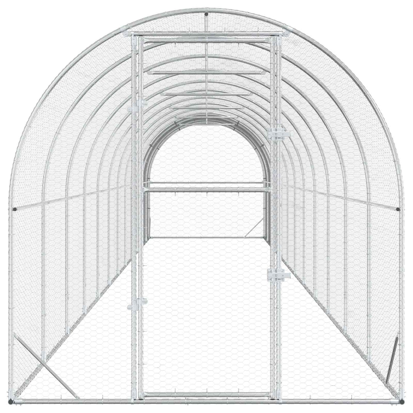 Chicken Coop Silver 1200 x 200 x 200 cm Galvanised Steel