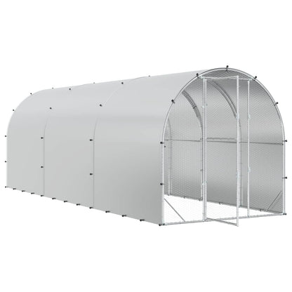 Chicken Coop Silver 600 x 200 x 200 cm Galvanised Steel