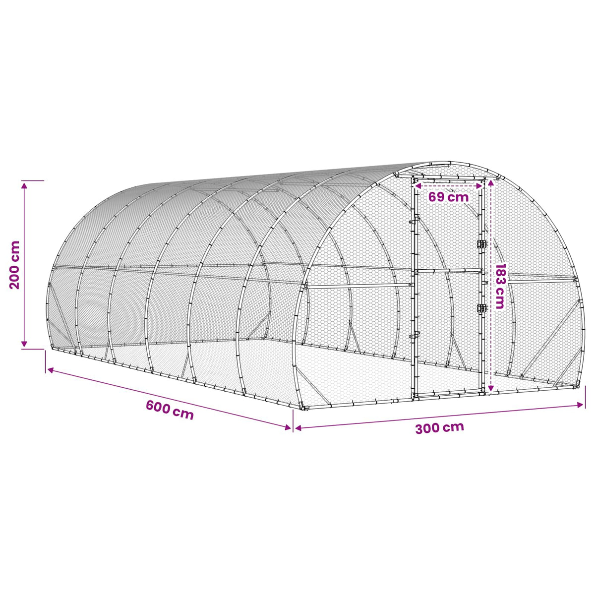 Chicken Coop Silver 600 x 300 x 200 cm Galvanised Steel