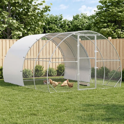 Chicken Coop Silver 400 x 300 x 200 cm Galvanised Steel