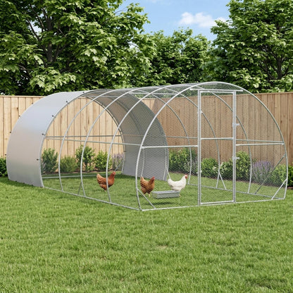 Chicken Coop Silver 600 x 300 x 200 cm Galvanised Steel