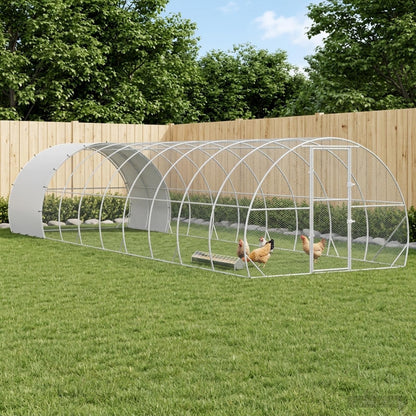 Chicken Coop Silver 1000 x 300 x 200 cm Galvanised Steel