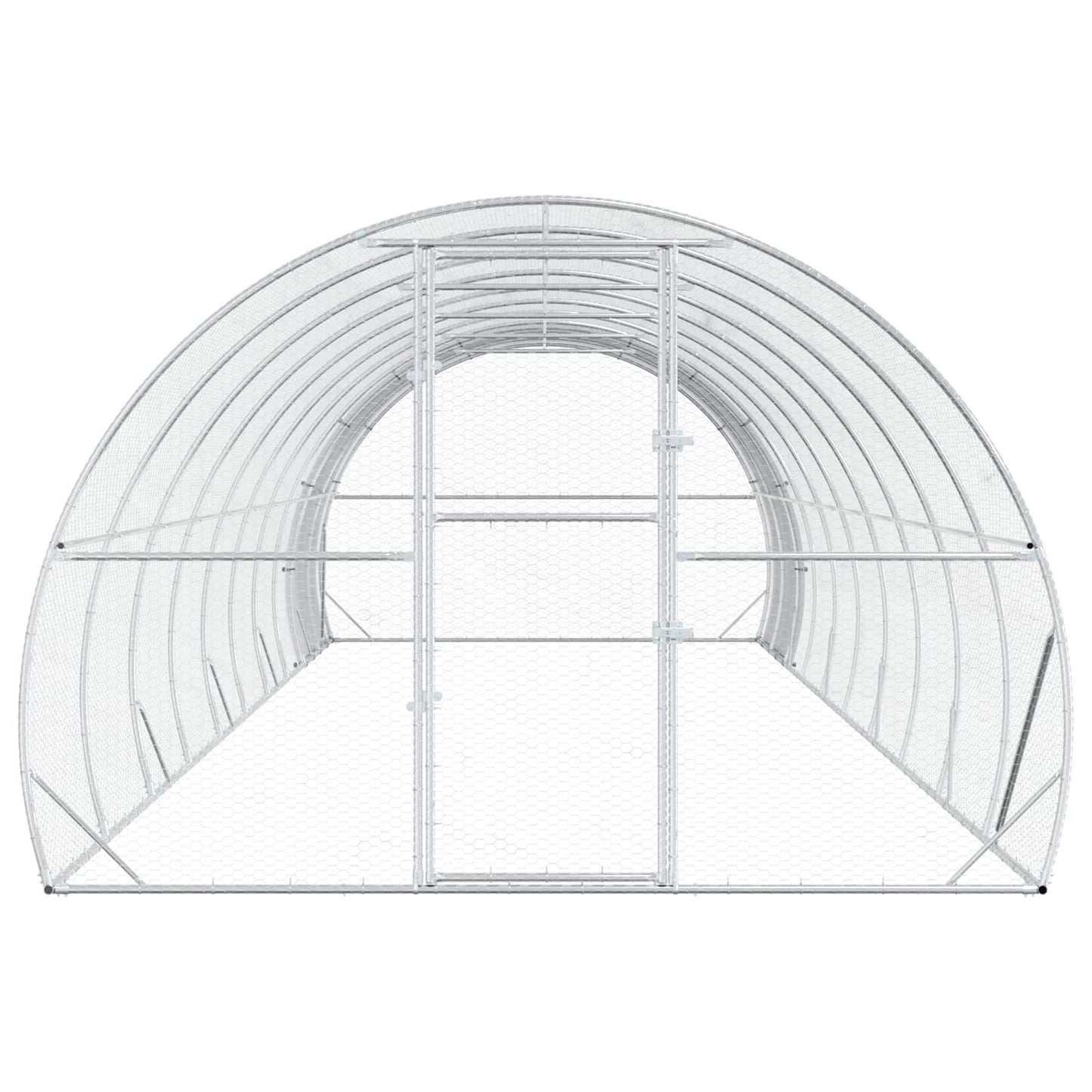 Chicken Coop Silver 1000 x 300 x 200 cm Galvanised Steel