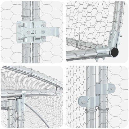Chicken Coop Silver 1200 x 300 x 200 cm Galvanised Steel