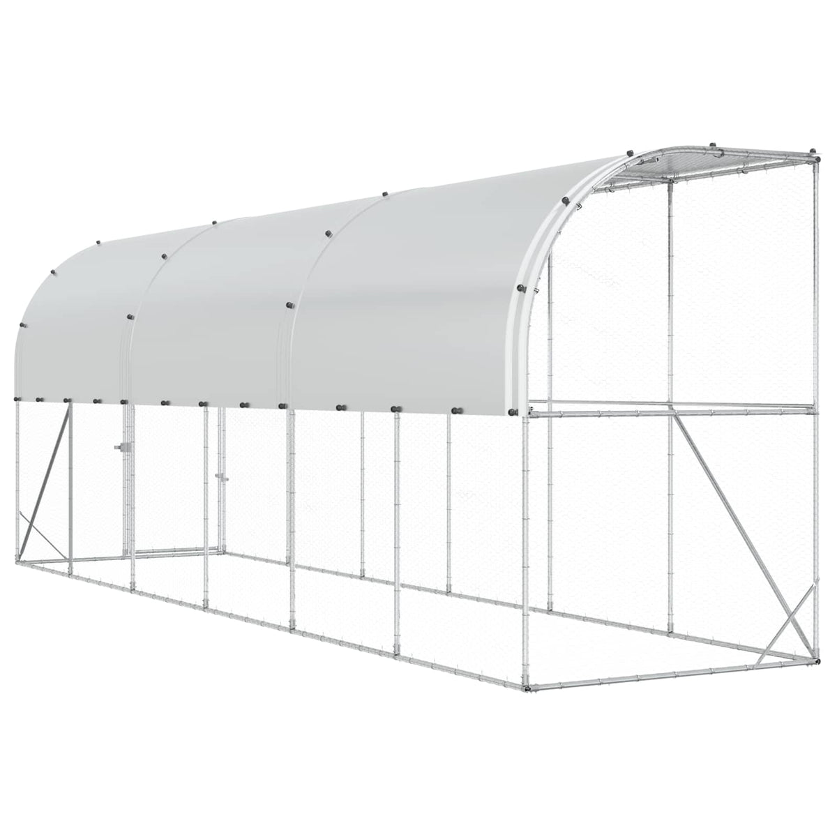 Against Wall Chicken Coop Silver 600 x 100 x 215 cm