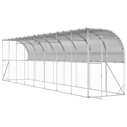Against Wall Chicken Coop Silver 800 x 100 x 215 cm