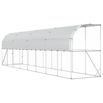 Against Wall Chicken Coop Silver 800 x 100 x 215 cm