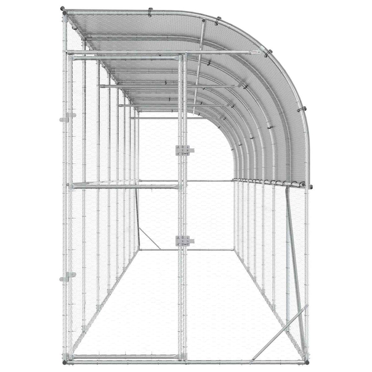 Against Wall Chicken Coop Silver 800 x 100 x 215 cm