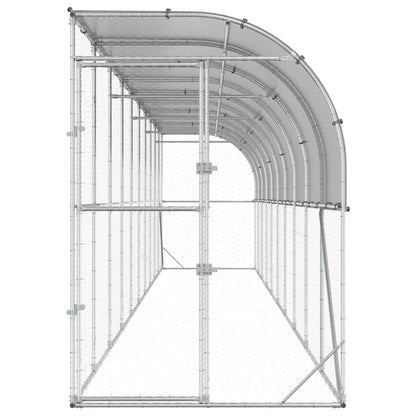Against Wall Chicken Coop Silver 1000 x 100 x 215 cm