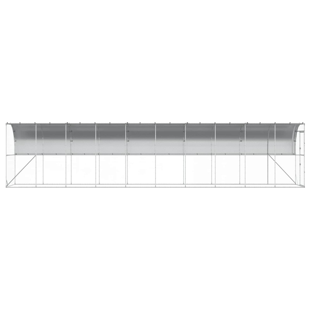 Against Wall Chicken Coop Silver 1000 x 100 x 215 cm
