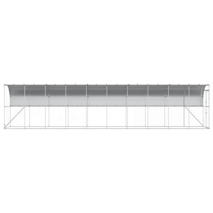 Against Wall Chicken Coop Silver 1000 x 100 x 215 cm