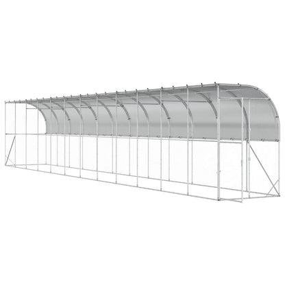 Against Wall Chicken Coop Silver 1200 x 100 x 215 cm