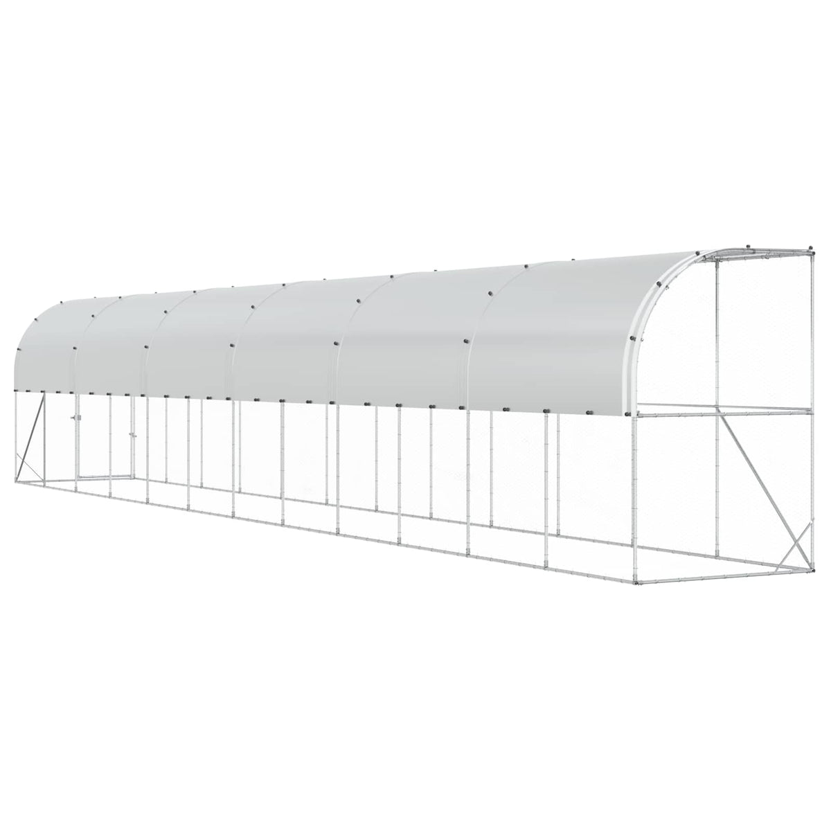 Against Wall Chicken Coop Silver 1200 x 100 x 215 cm