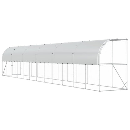Against Wall Chicken Coop Silver 1200 x 100 x 215 cm