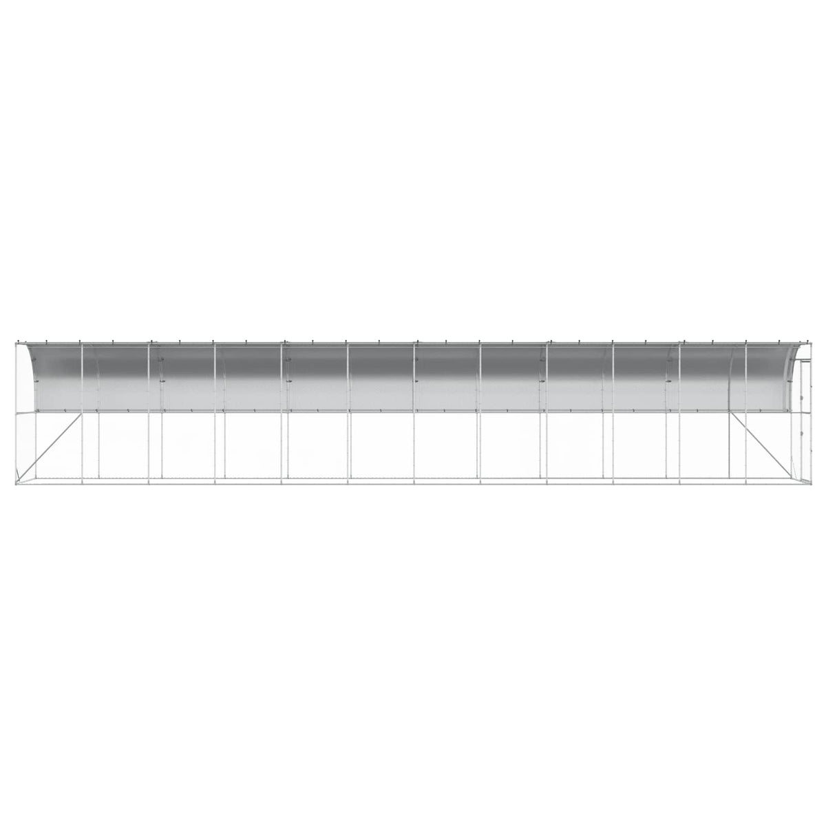 Against Wall Chicken Coop Silver 1200 x 100 x 215 cm