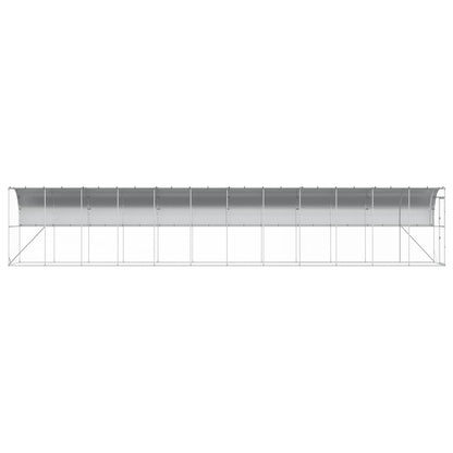 Against Wall Chicken Coop Silver 1200 x 100 x 215 cm