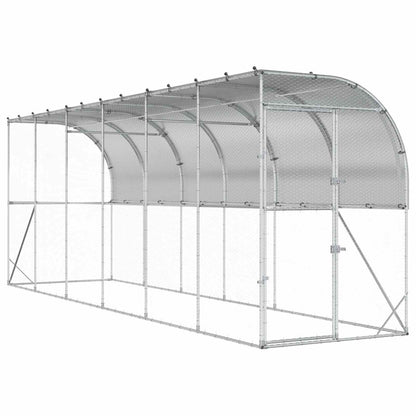 Against Wall Chicken Coop Silver 600 x 150 x 215 cm