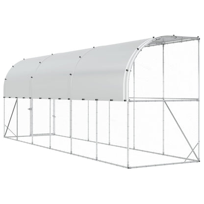 Against Wall Chicken Coop Silver 600 x 150 x 215 cm