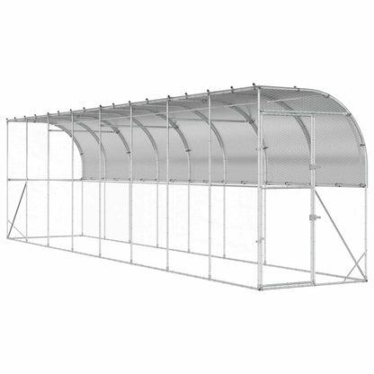 Against Wall Chicken Coop Silver 800 x 150 x 215 cm