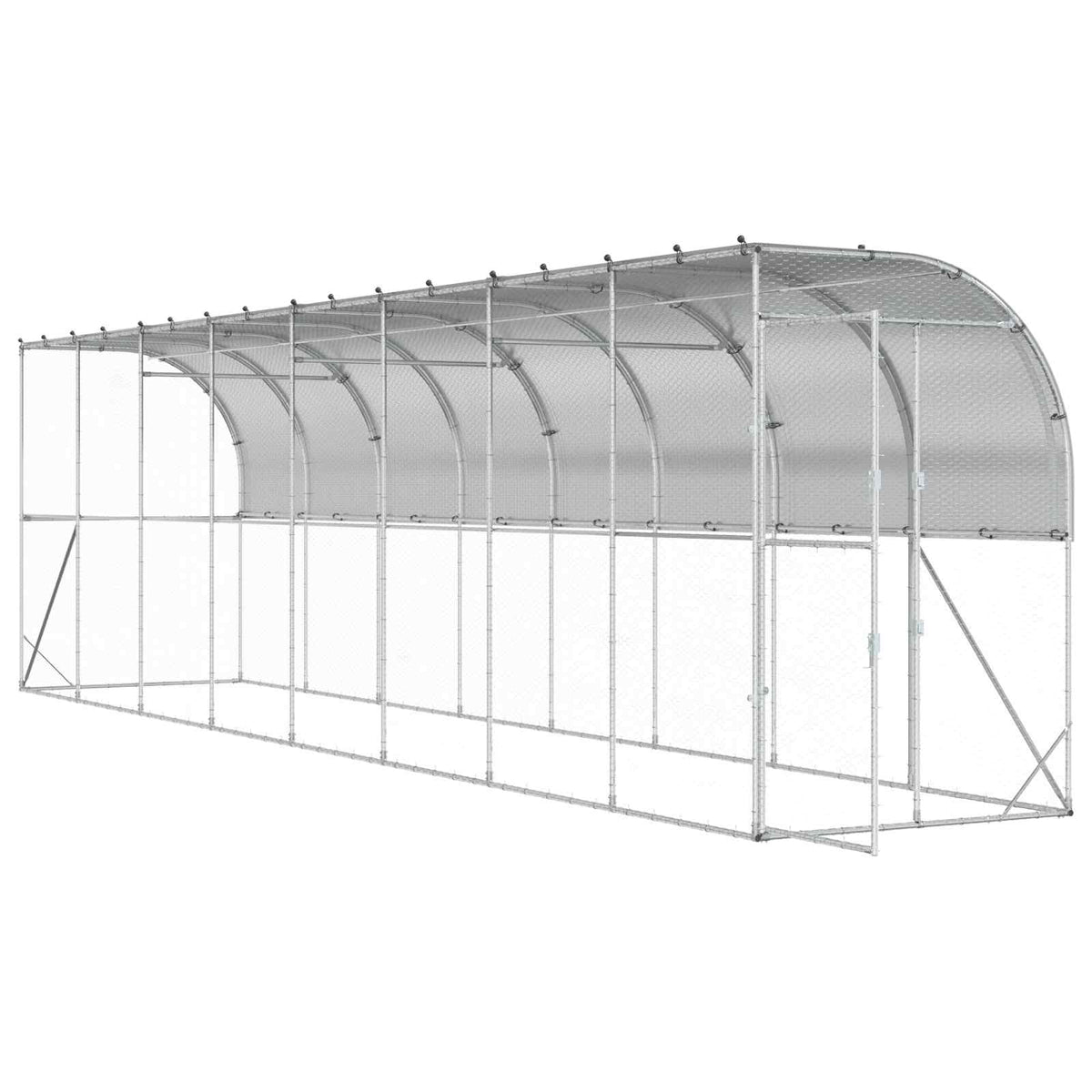 Against Wall Chicken Coop Silver 800 x 150 x 215 cm