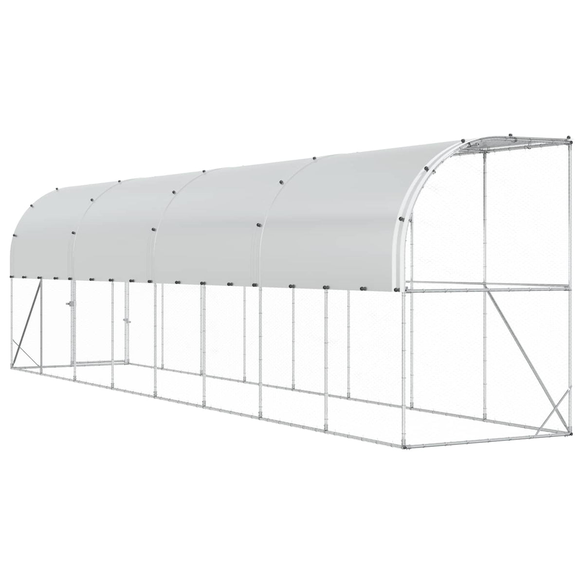 Against Wall Chicken Coop Silver 800 x 150 x 215 cm