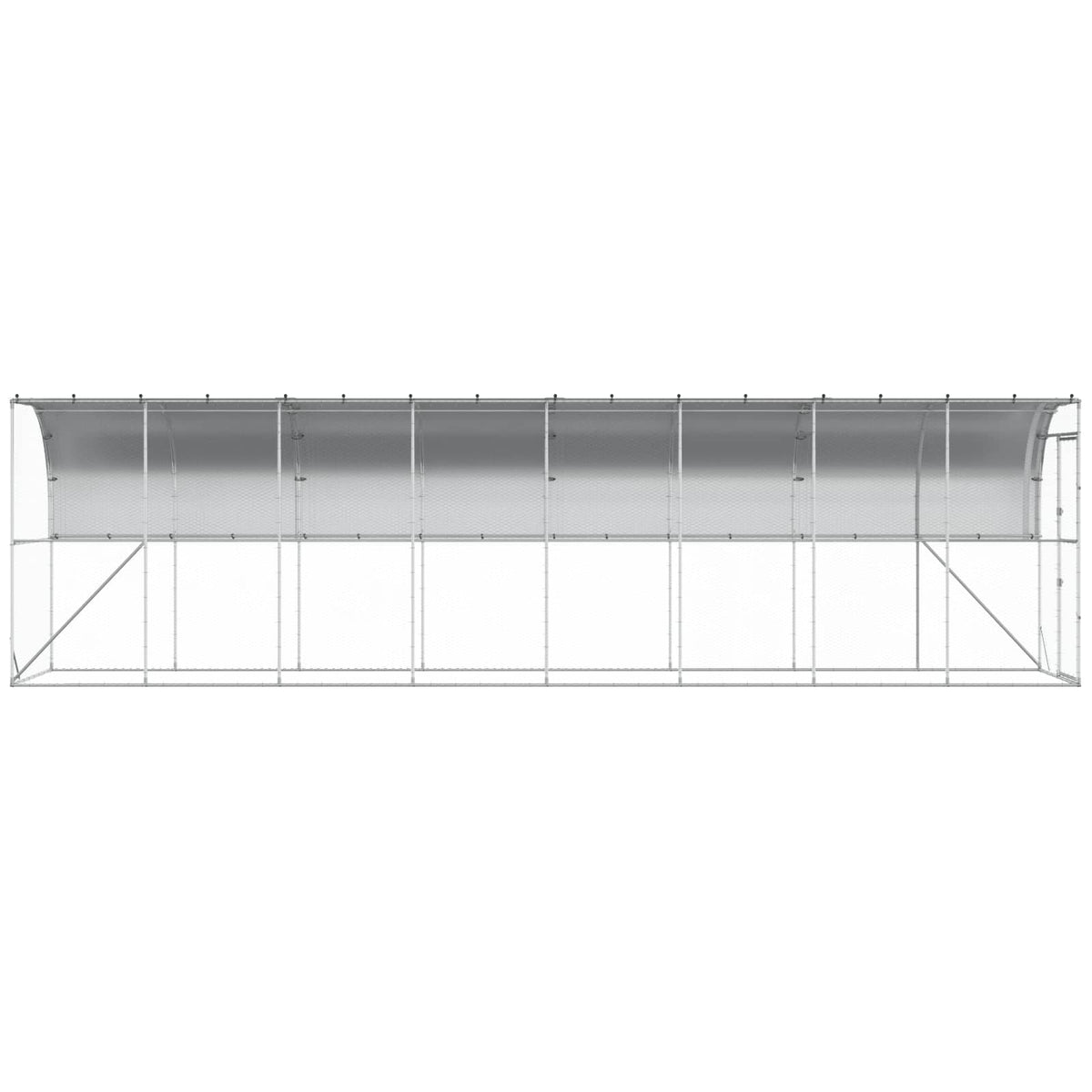 Against Wall Chicken Coop Silver 800 x 150 x 215 cm