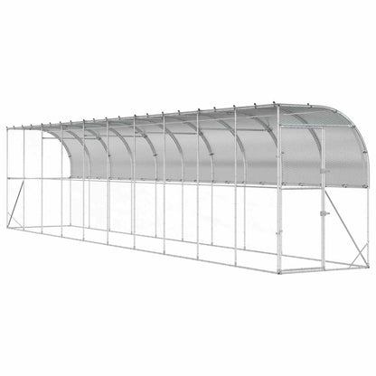 Against Wall Chicken Coop Silver 1000 x 150 x 215 cm