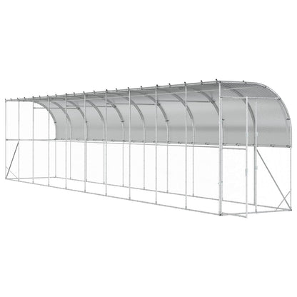 Against Wall Chicken Coop Silver 1000 x 150 x 215 cm