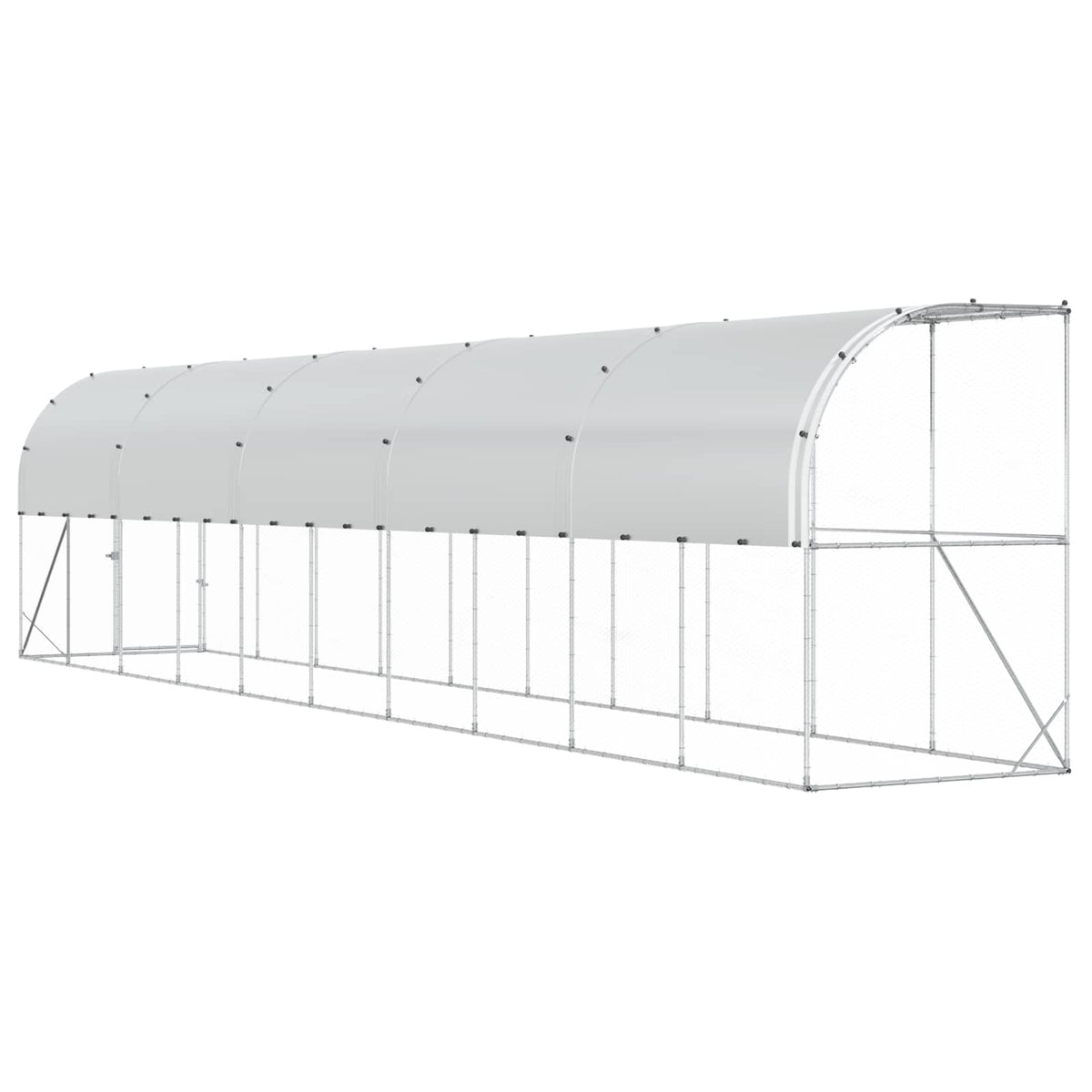 Against Wall Chicken Coop Silver 1000 x 150 x 215 cm