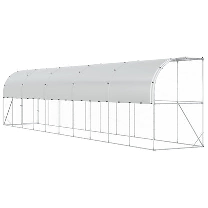 Against Wall Chicken Coop Silver 1000 x 150 x 215 cm