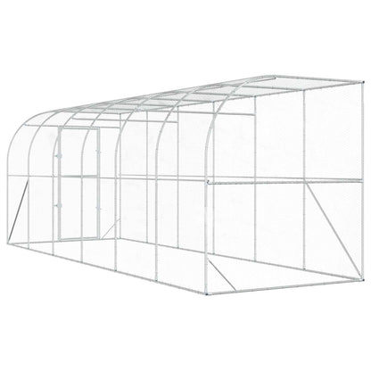 Against Wall Chicken Coop Silver 600 x 200 x 215 cm
