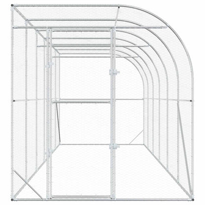 Against Wall Chicken Coop Silver 600 x 200 x 215 cm