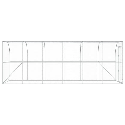 Against Wall Chicken Coop Silver 600 x 200 x 215 cm