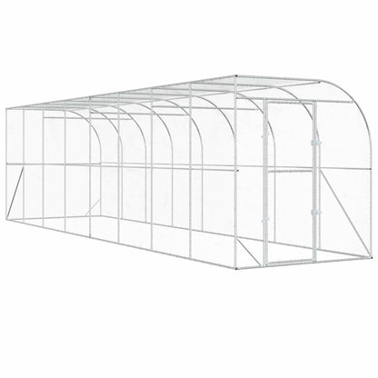 Against Wall Chicken Coop Silver 800 x 200 x 215 cm