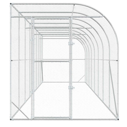 Against Wall Chicken Coop Silver 800 x 200 x 215 cm