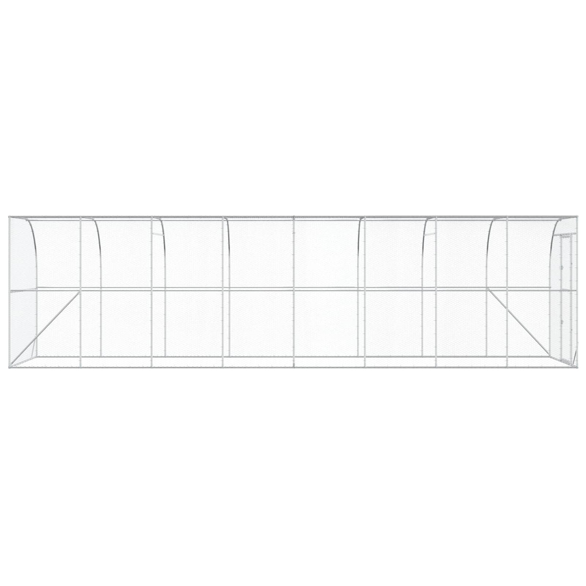 Against Wall Chicken Coop Silver 800 x 200 x 215 cm